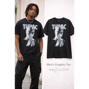 Tupac Shakur Graphic T-Shirt Black Rap Tee 2Pac Prayer Image Size L